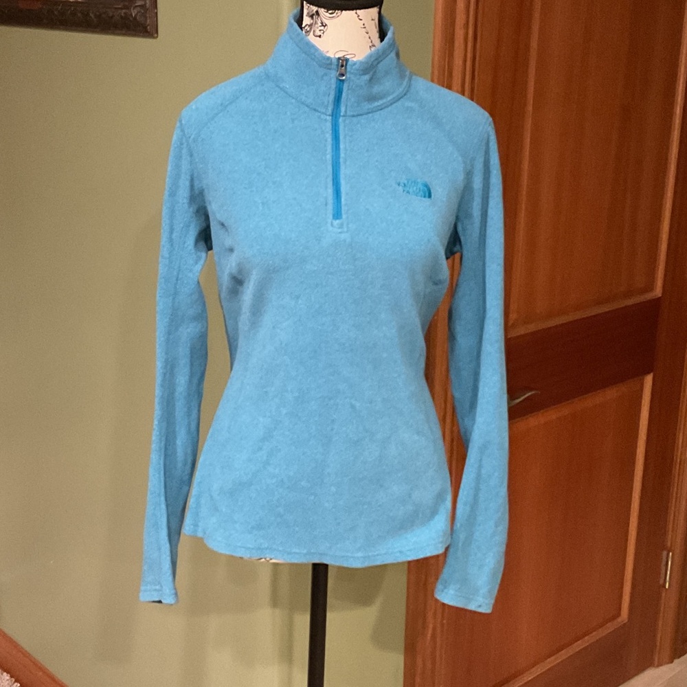 The North Face Women's Teal Quarter-Zip Sweatshirt, Size M
